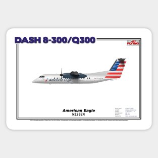 DeHavilland Canada Dash 8-300/Q300 - American Eagle (Art Print) Sticker